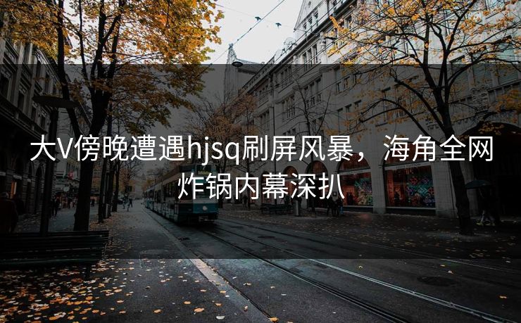 大V傍晚遭遇hjsq刷屏风暴，海角全网炸锅内幕深扒