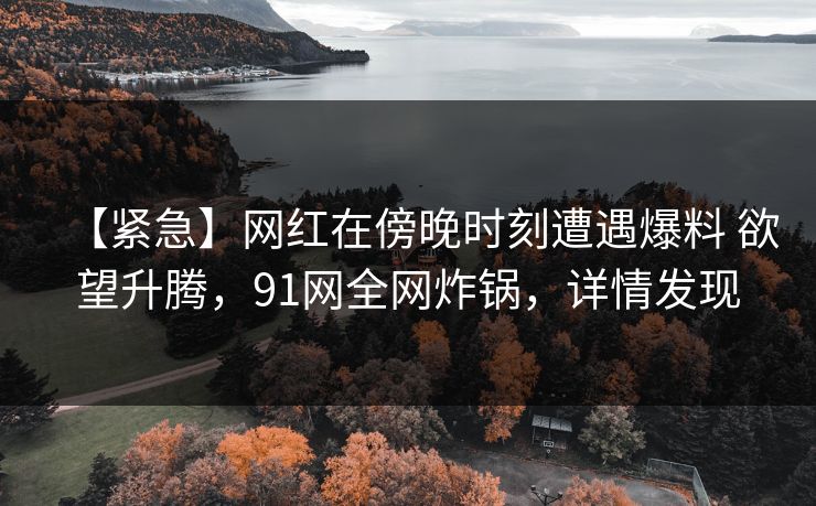 【紧急】网红在傍晚时刻遭遇爆料 欲望升腾，91网全网炸锅，详情发现